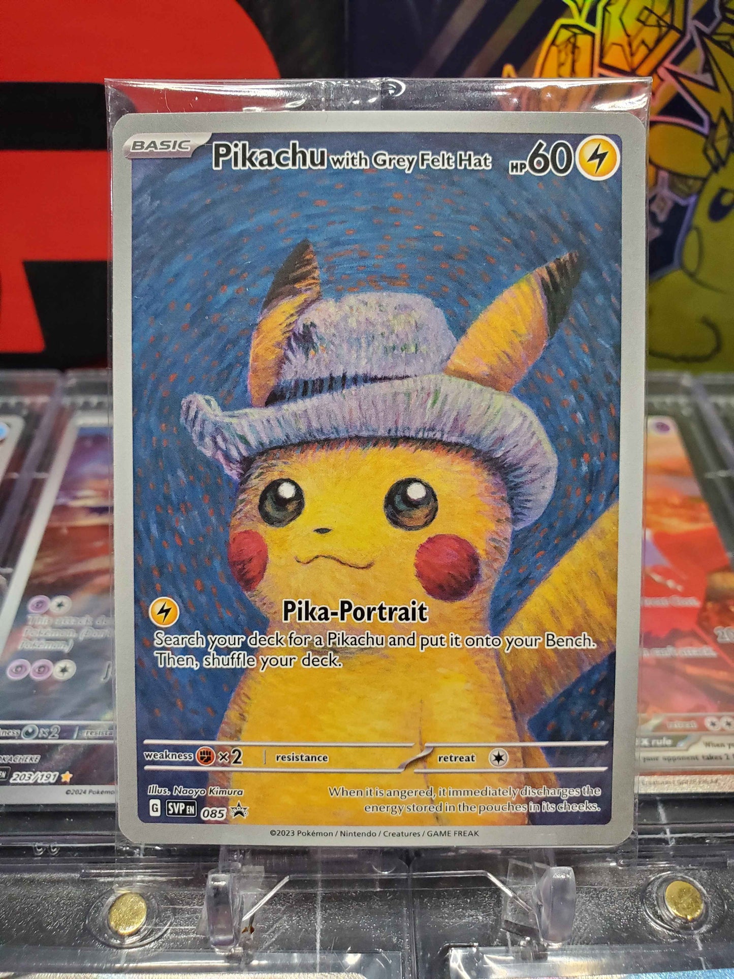 Pikachu with Grey Felt Hat 085 Black Star Promo - Pokemon Center Factory Sealed