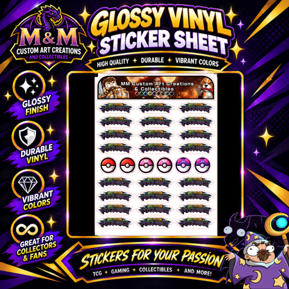 Pitch Black Glossy Vinyl Sticker Logo SHEETS - Pokemon TCG