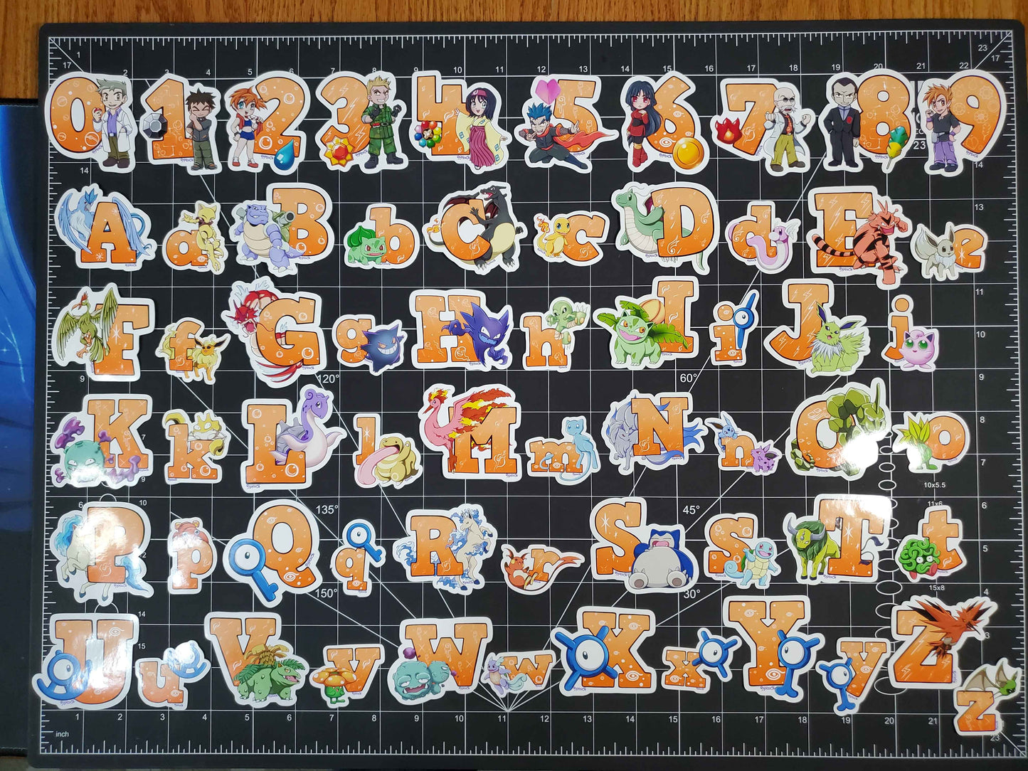 Pokemon Alphabet A-Z and 0-9 Gen 1 Kanto Fridge Magnets| Shiny Variations Available.