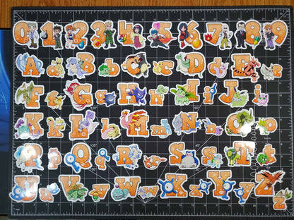 Pokemon Alphabet A-Z and 0-9 Gen 1 Kanto Fridge Magnets| Shiny Variations Available.
