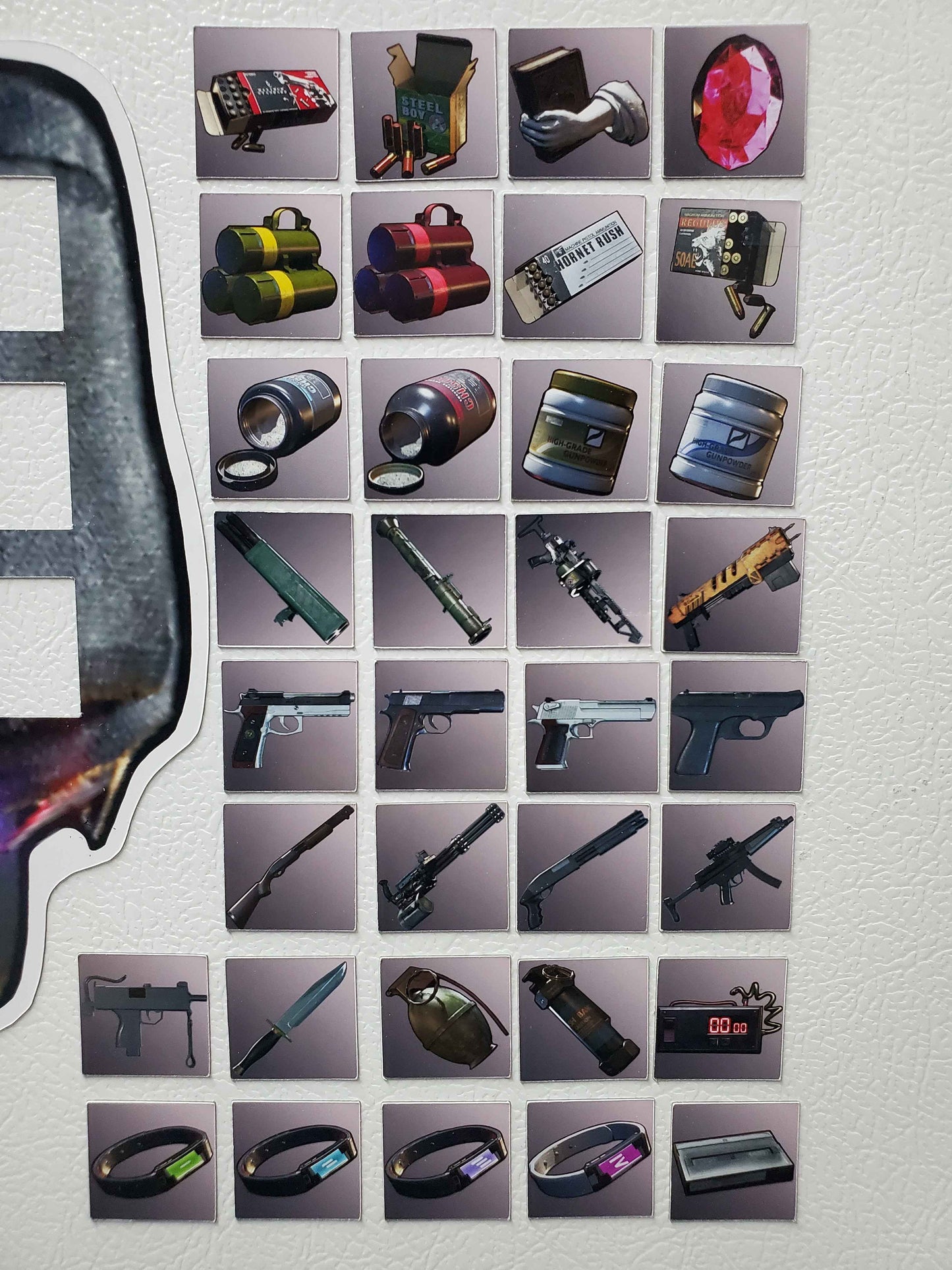 Resident Evil 2 Remake Magnets | Huge 70-Piece Item Magnet Set