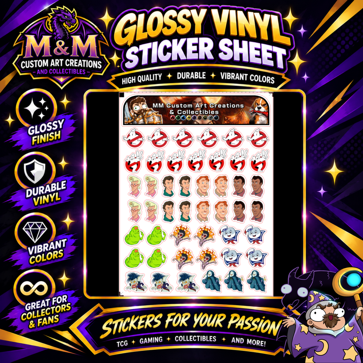 The Real Ghostbusters Glossy Vinyl Sticker SHEETS