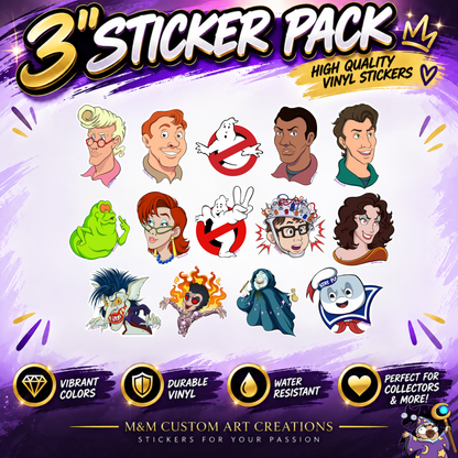The Real Ghostbusters Stickers Set | Hero & Villain Set | 14 High-Quality Vinyl Decals