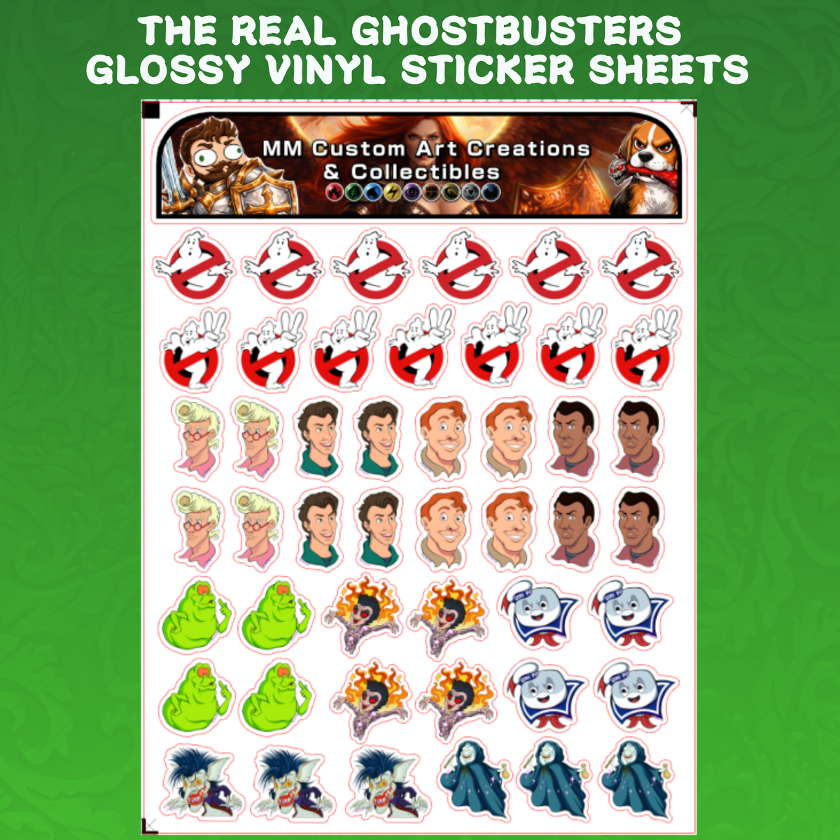 The Real Ghostbusters Glossy Vinyl Sticker SHEETS
