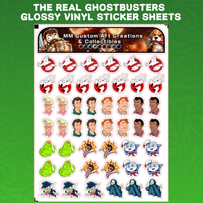 The Real Ghostbusters Glossy Vinyl Sticker SHEETS