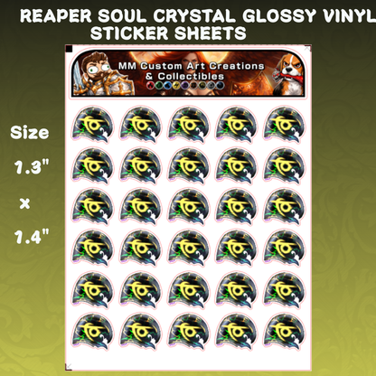 Reaper Soul Crystal from Final Fantasy Glossy Vinyl Sticker SHEETS