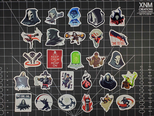 Overwatch 2 Reaper Hero Spray's Sticker Set | 27 High Quality Glossy Vinyls