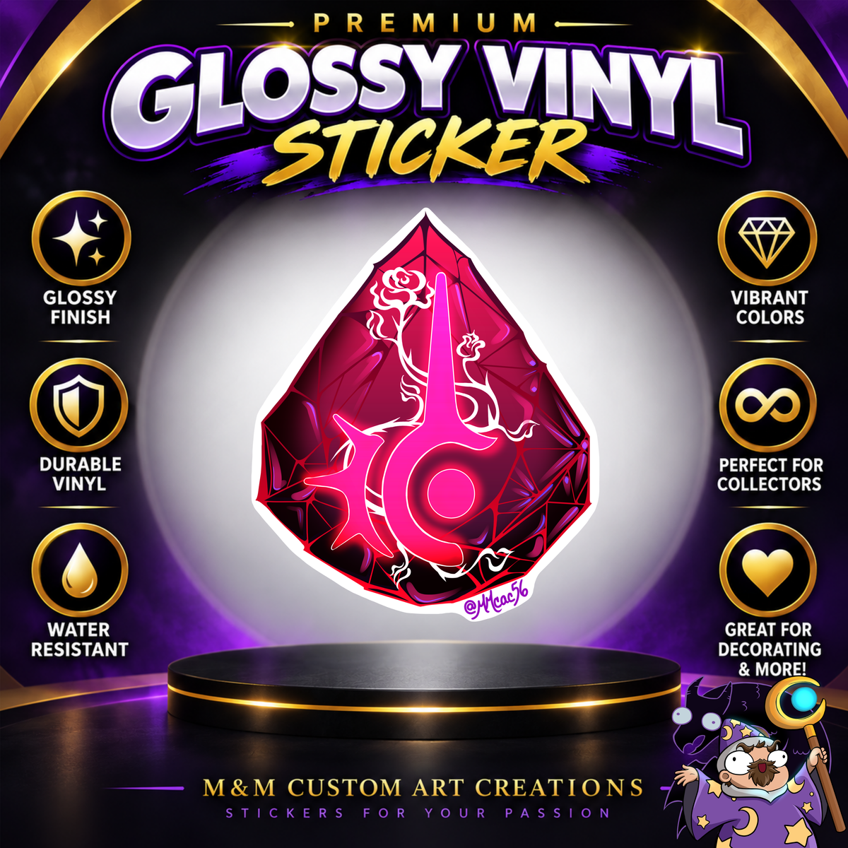 Red Mage Soul Crystal from Final Fantasy Glossy Vinyl Sticker SHEETS