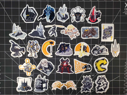 Overwatch 2 Reinhardt Hero Spray's Sticker Set | 28 High Quality Glossy Vinyls