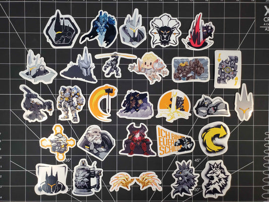 Overwatch 2 Reinhardt Hero Spray's Sticker Set | 28 High Quality Glossy Vinyls