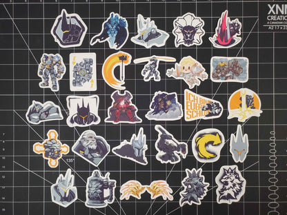 Overwatch 2 Reinhardt Hero Spray's Sticker Set | 28 High Quality Glossy Vinyls