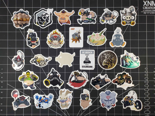 Overwatch 2 Roadhog Hero Spray's Sticker Set | 28 High Quality Glossy Vinyls