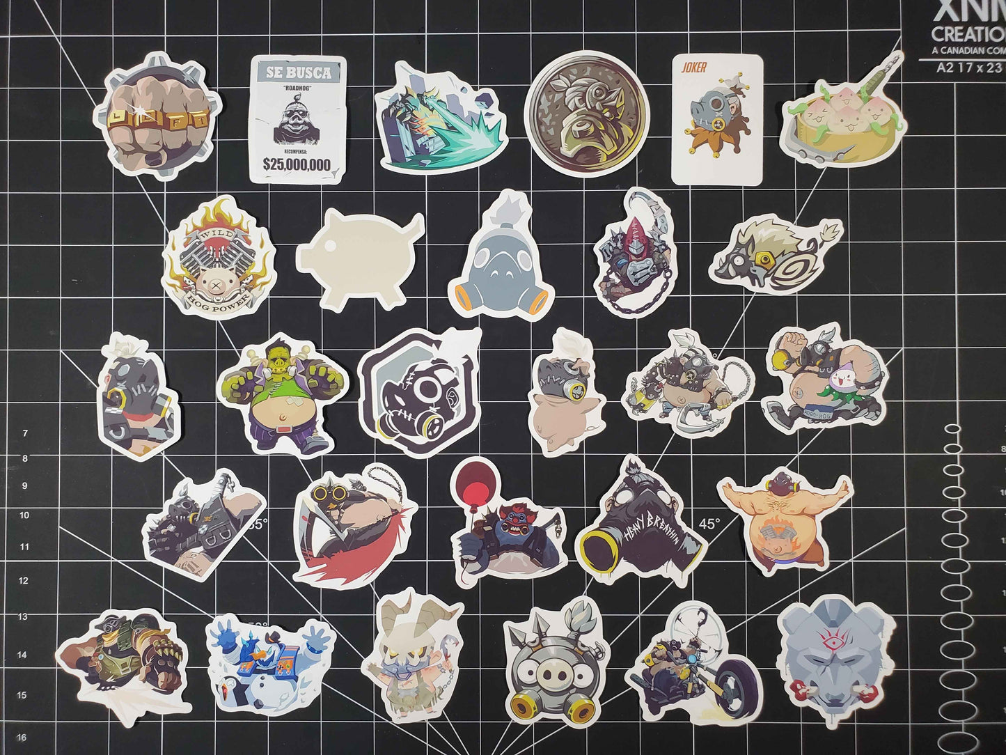 Overwatch 2 Roadhog Hero Spray's Sticker Set | 28 High Quality Glossy Vinyls