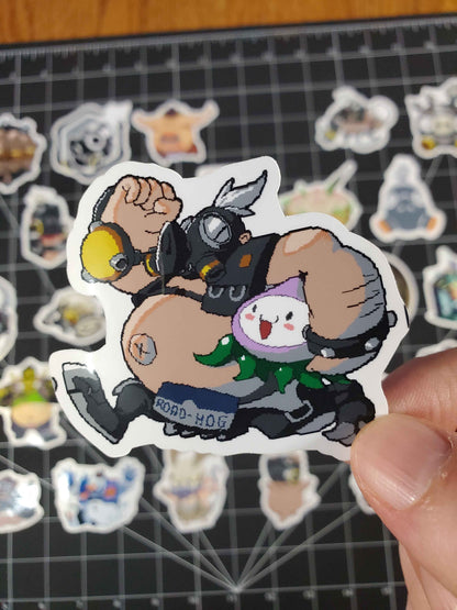 Overwatch 2 Roadhog Hero Spray's Sticker Set | 28 High Quality Glossy Vinyls