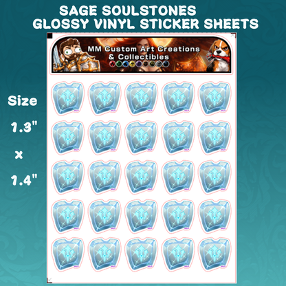 Sage Soul Crystal from Final Fantasy Glossy Vinyl Sticker SHEETS