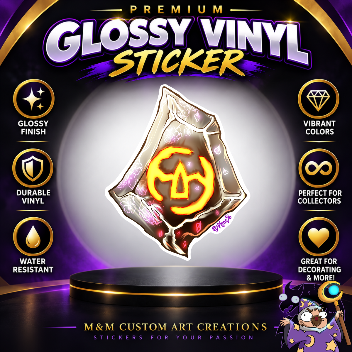 Samurai Soul Crystal from Final Fantasy Glossy Vinyl Sticker SHEETS