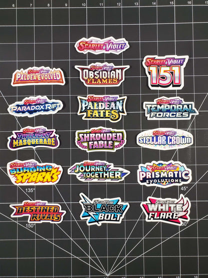 Scarlet & Violet Era TCG Logo Stickers - 3" Set, Sticker Sheet & Bundles - Glossy & Matte Vinyl Options