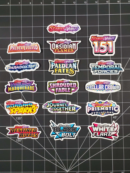 Scarlet & Violet Era TCG Logo Stickers - 3" Set, Sticker Sheet & Bundles - Glossy & Matte Vinyl Options