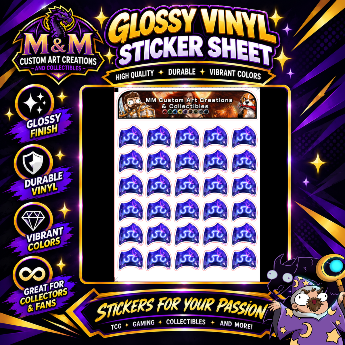 Scholar Soul Crystal from Final Fantasy Glossy Vinyl Sticker SHEETS