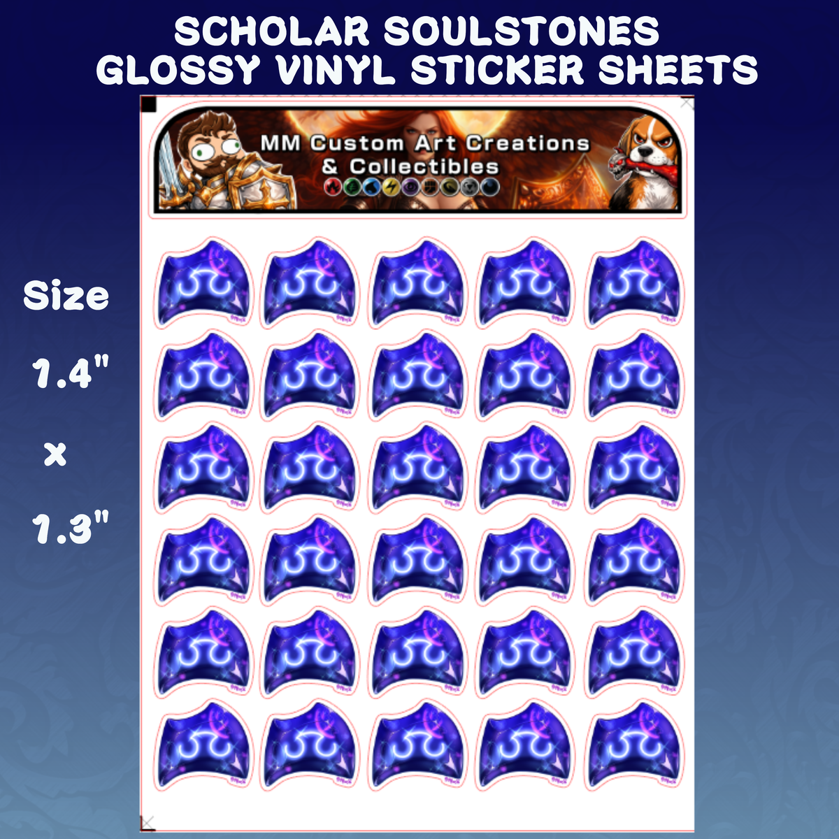 Scholar Soul Crystal from Final Fantasy Glossy Vinyl Sticker SHEETS