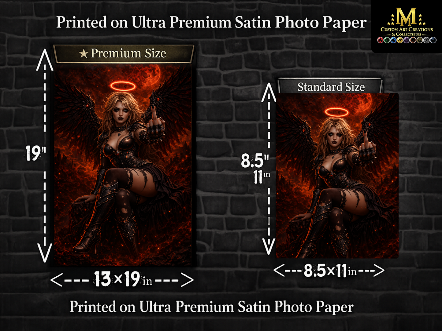 Serra the Benevolent Wall Art – Dark Fantasy Angel Poster Print 13x19 & 8.5x11
