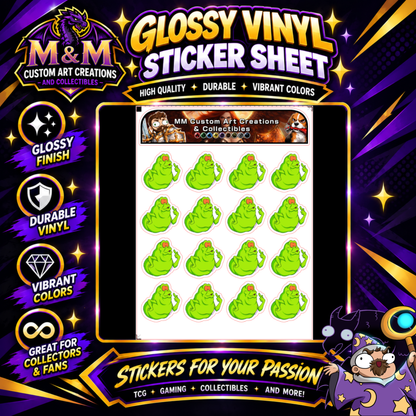 Slimer from The Real Ghostbusters Glossy Vinyl Sticker SHEETS