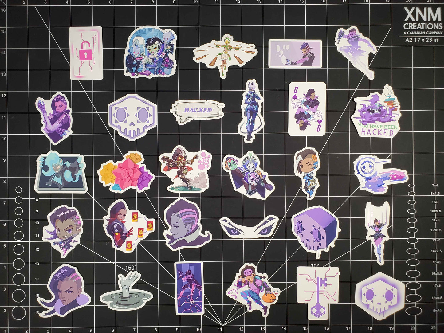 Overwatch 2 Sombra Hero Sprays Sticker Set | 29 High Quality Glossy Stickers