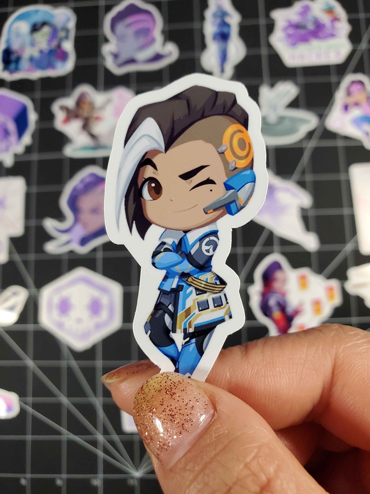 Overwatch 2 Sombra Hero Sprays Sticker Set | 29 High Quality Glossy Stickers