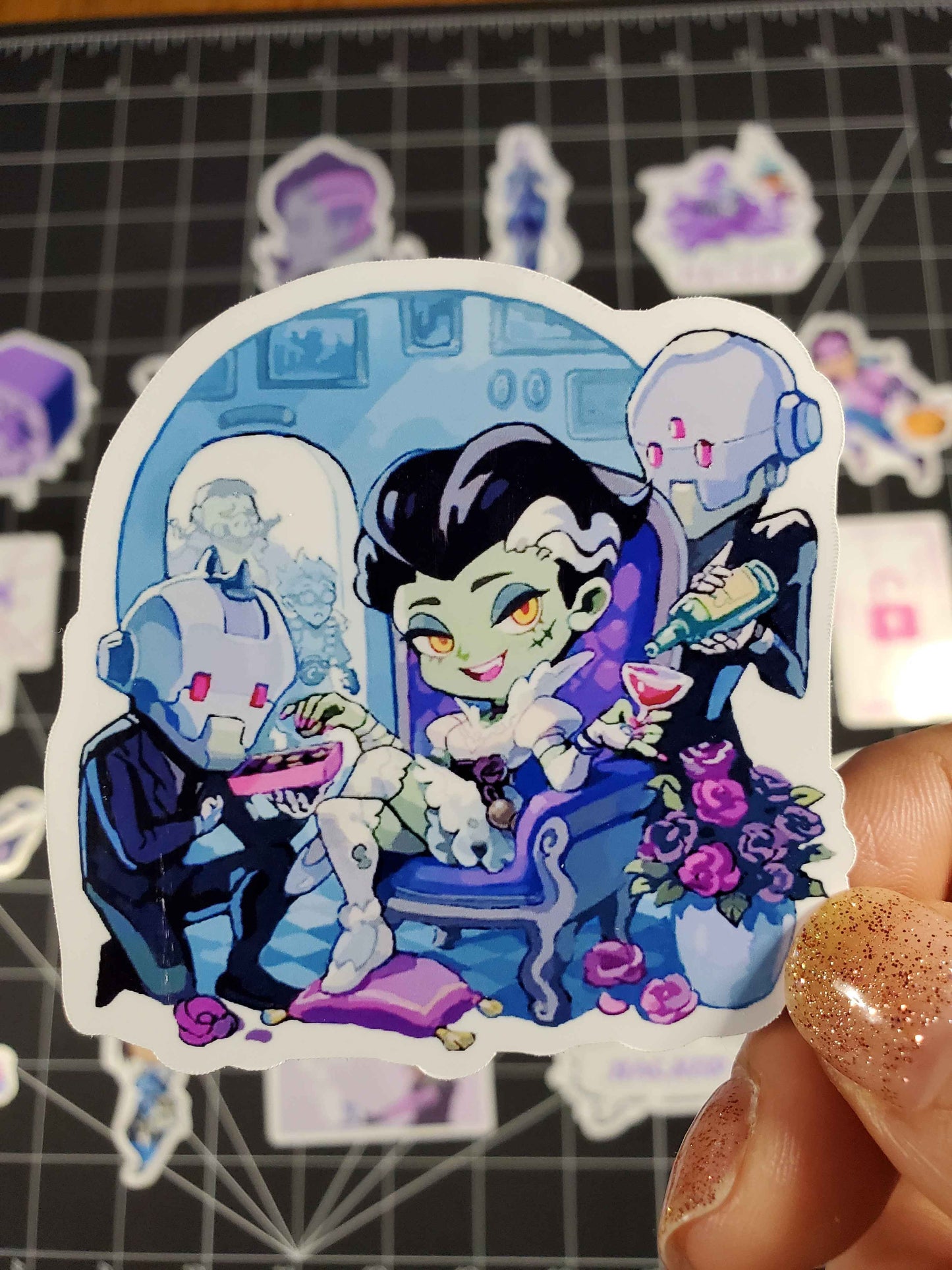 Overwatch 2 Sombra Hero Sprays Sticker Set | 29 High Quality Glossy Stickers
