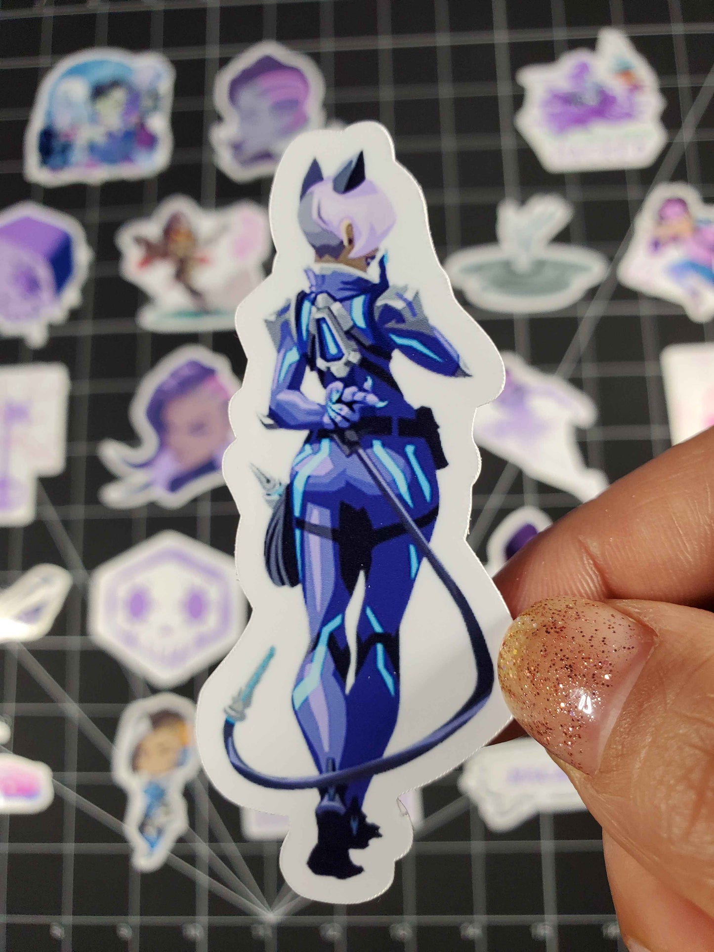 Overwatch 2 Sombra Hero Sprays Sticker Set | 29 High Quality Glossy Stickers