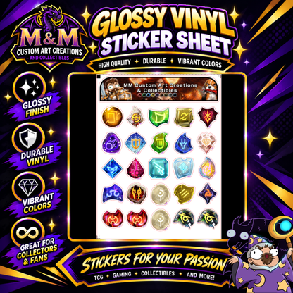 Final Fantasy A Realm Reborn Soul Crystals Glossy Vinyl Sticker SHEETS