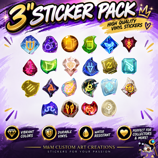 Final Fantasy A Realm Reborn Soul Crystal 3" Glossy Vinyl Sticker SET of 22