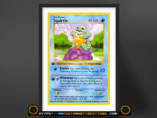 Squirtle #63 Base Set First Edition (BS) Poster Print - Available in Two Sizes