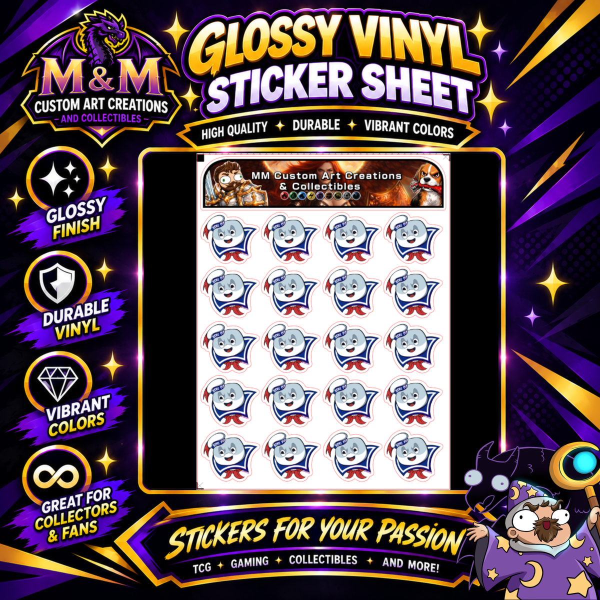 Stay Puft Marshmellow Man Glossy Vinyl Sticker SHEETS