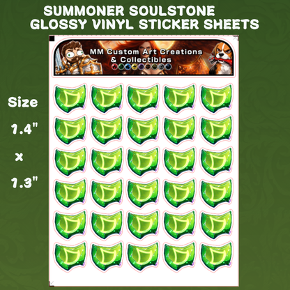 Summoner SoulStone from Final Fantasy Glossy Vinyl Sticker SHEETS