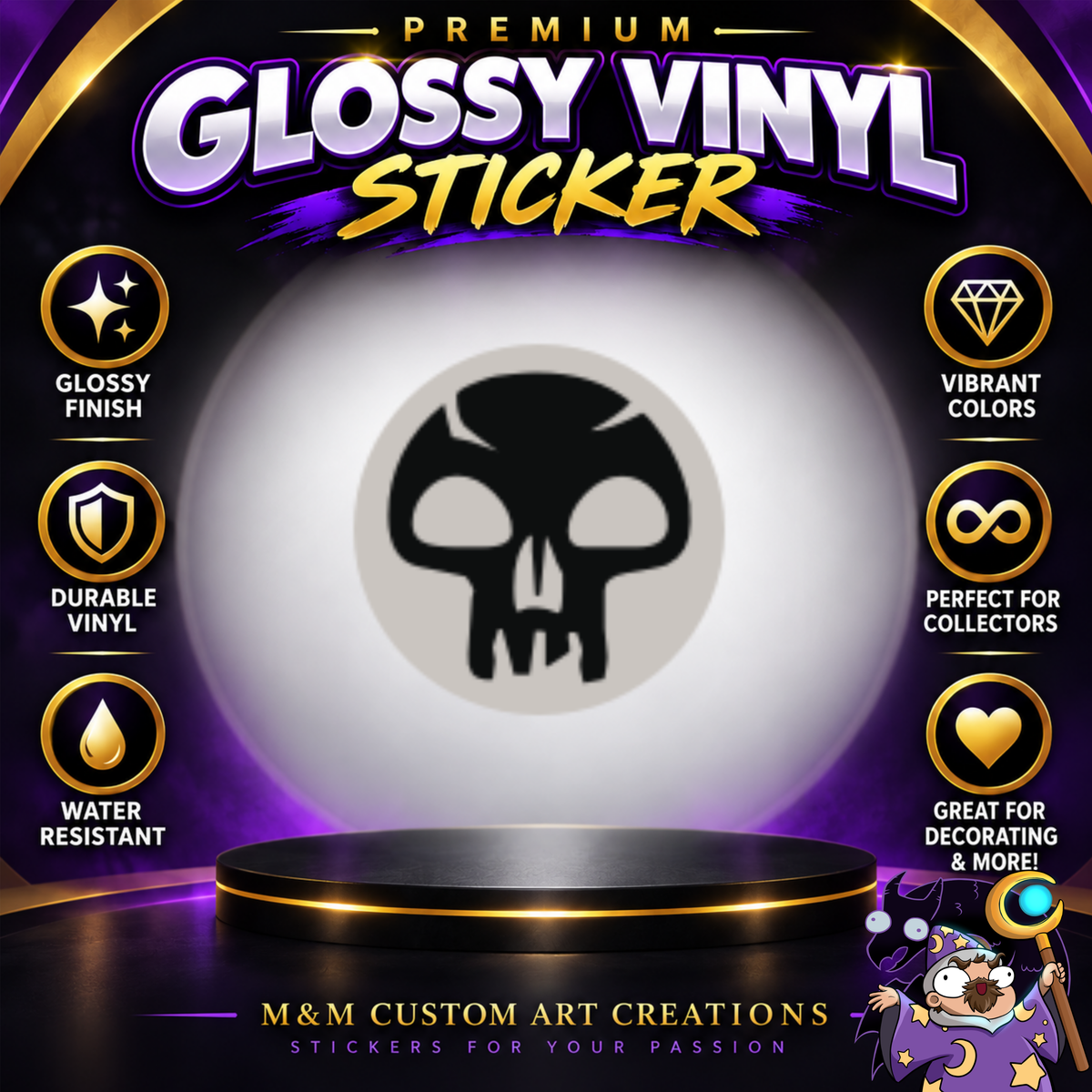 Magic The Gathering MTG Mana 3" Glossy Vinyl Sticker Set of 6