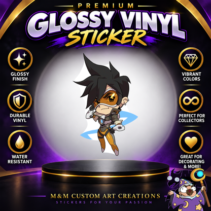 Tracer from Overwatch 2 Glossy Vinyl Sticker SHEETS