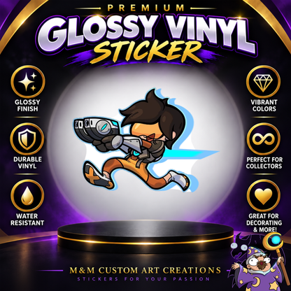 Tracer from Overwatch 2 Glossy Vinyl Sticker SHEETS