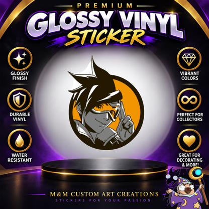 Tracer from Overwatch 2 Glossy Vinyl Sticker SHEETS