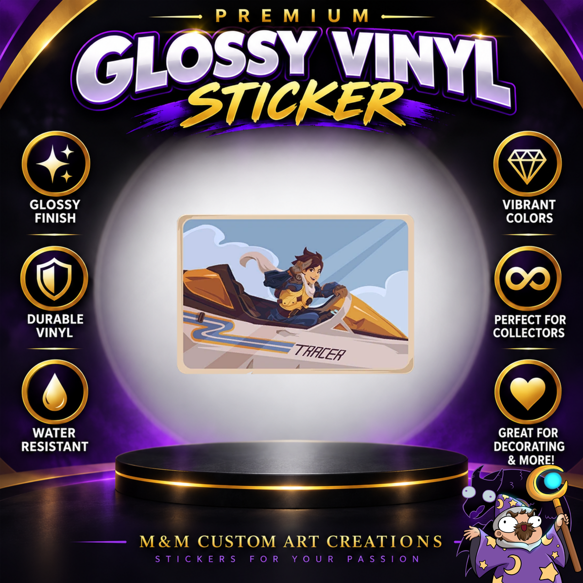 Tracer from Overwatch 2 Glossy Vinyl Sticker SHEETS
