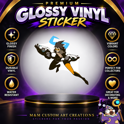 Tracer from Overwatch 2 Glossy Vinyl Sticker SHEETS