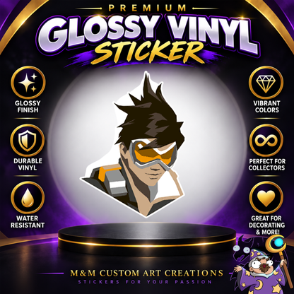 Tracer from Overwatch 2 Glossy Vinyl Sticker SHEETS