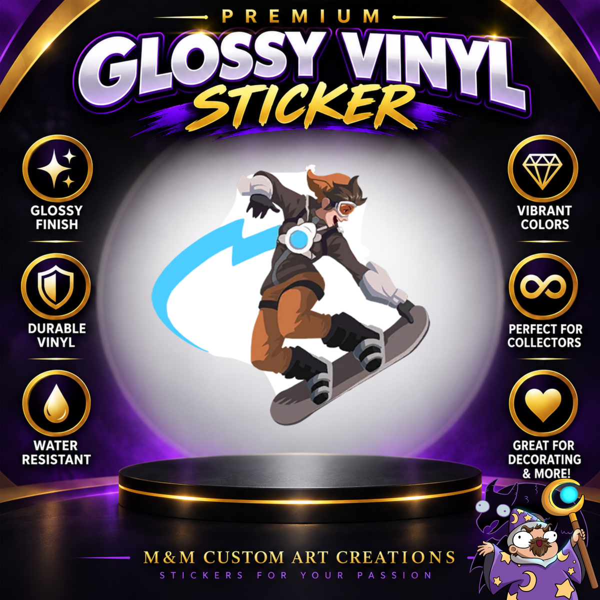 Tracer from Overwatch 2 Glossy Vinyl Sticker SHEETS