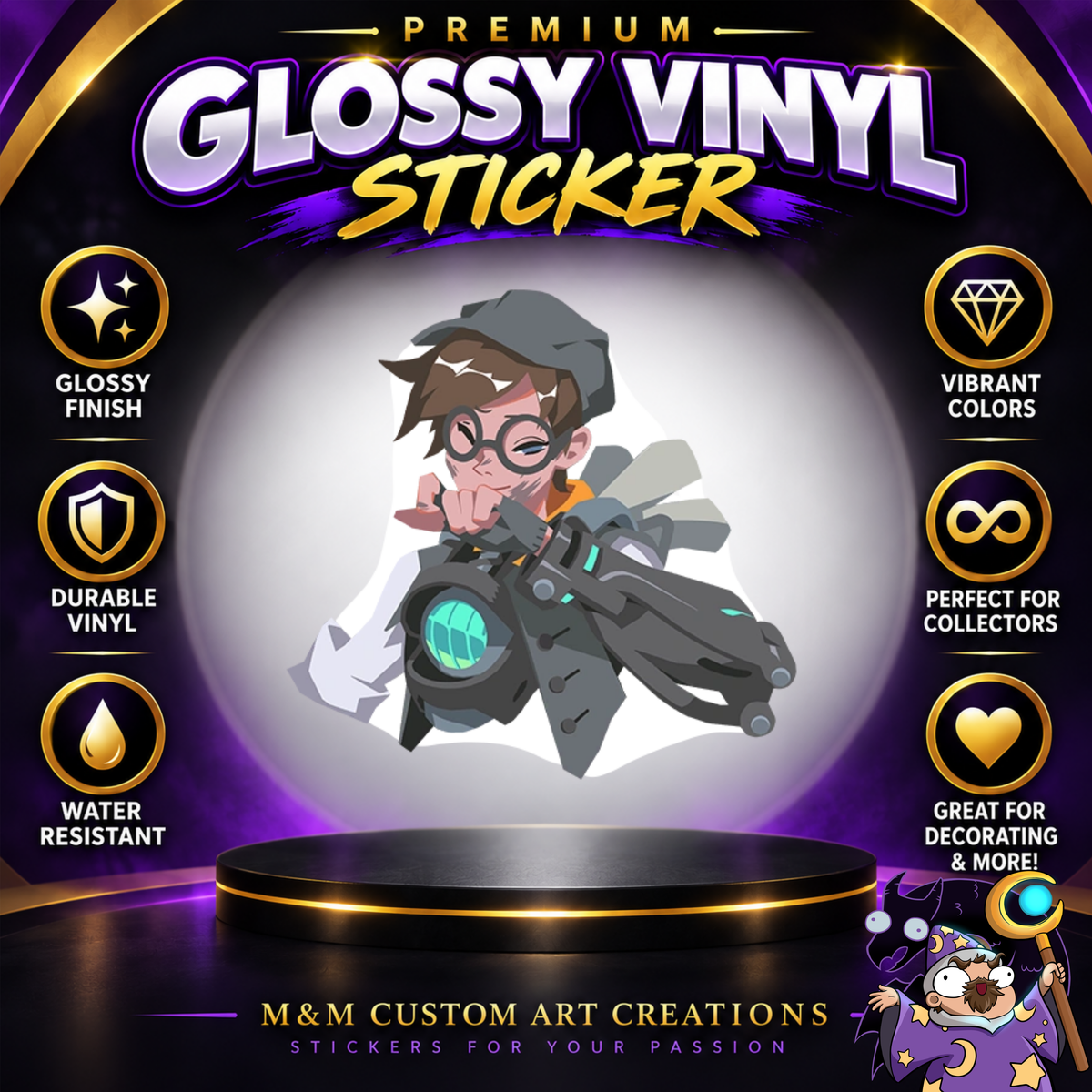 Tracer from Overwatch 2 Glossy Vinyl Sticker SHEETS