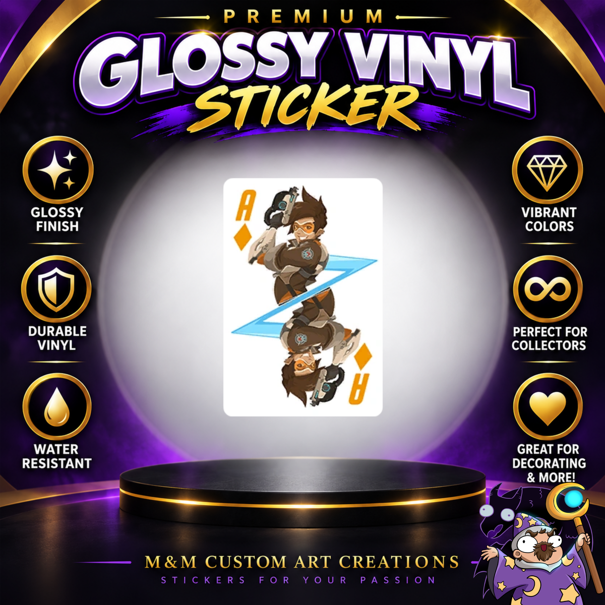 Tracer from Overwatch 2 Glossy Vinyl Sticker SHEETS
