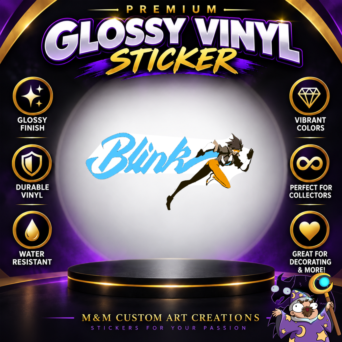 Tracer from Overwatch 2 Glossy Vinyl Sticker SHEETS