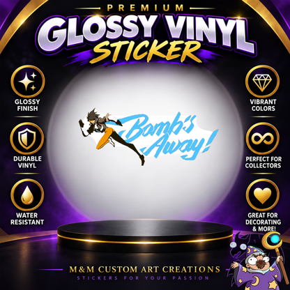 Tracer from Overwatch 2 Glossy Vinyl Sticker SHEETS