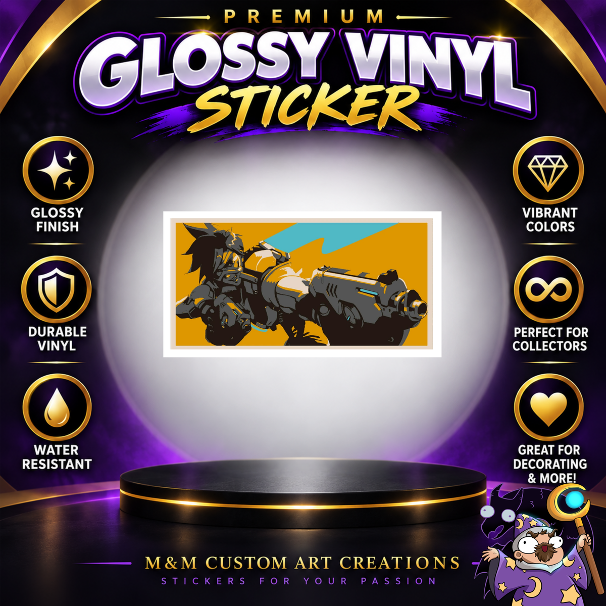 Tracer from Overwatch 2 Glossy Vinyl Sticker SHEETS