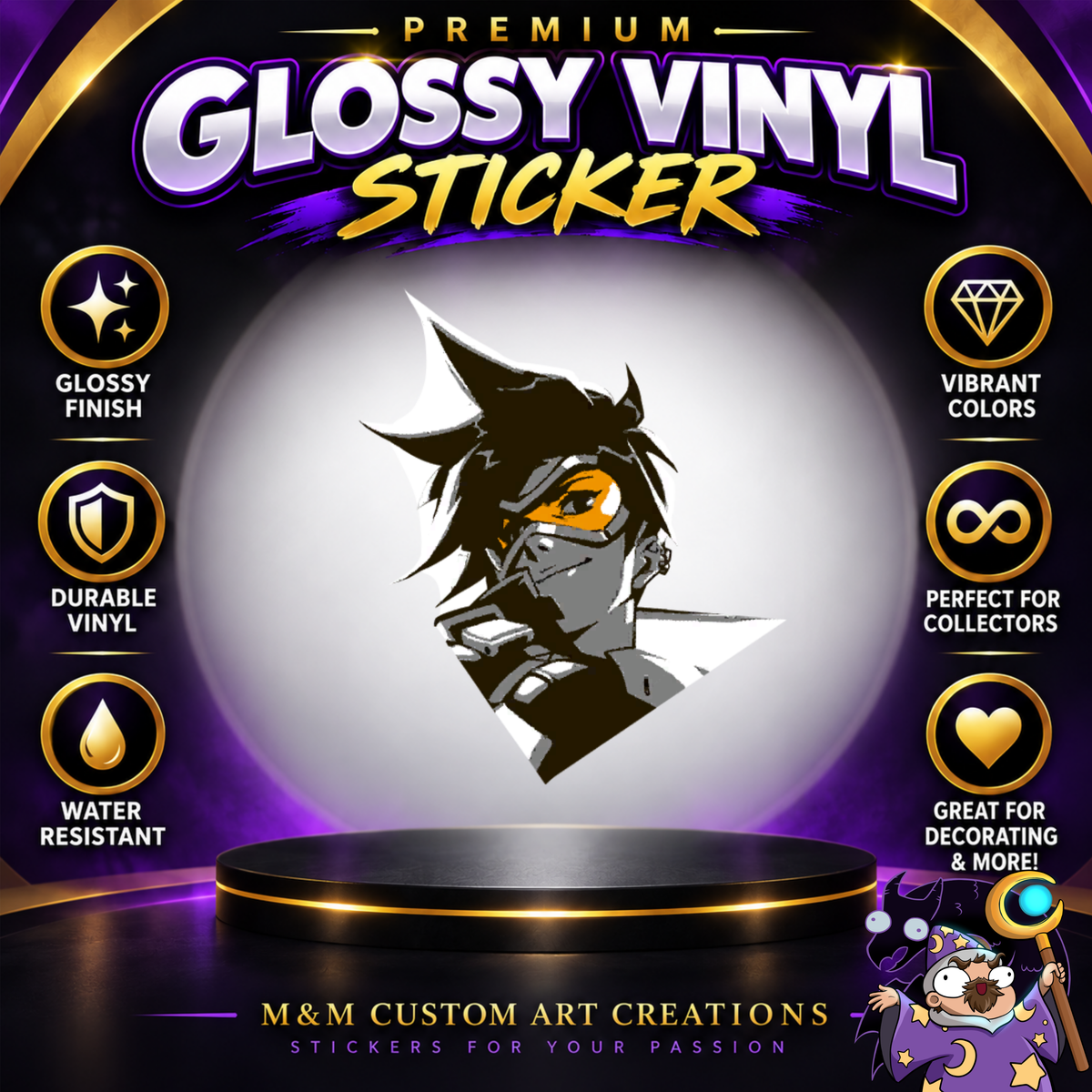Tracer from Overwatch 2 Glossy Vinyl Sticker SHEETS