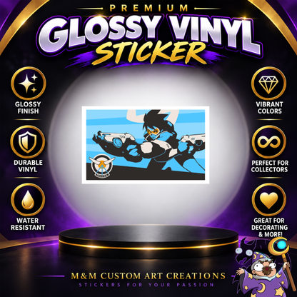 Tracer from Overwatch 2 Glossy Vinyl Sticker SHEETS